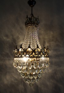 French Style antique chandelier Antique Basket crystals Brass Ceiling Chandelier  Vintage vintage Crystals