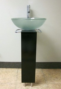 ... about BATHROOM VANITY PEDESTAL FROSTED GLASS VESSEL SINK W/ FAUCET
