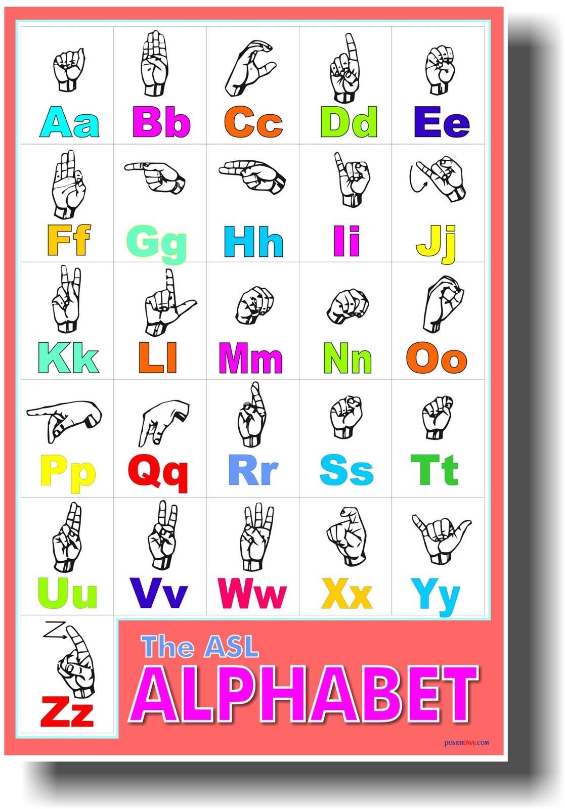 American Sign Language Alphabet - ASL Classroom Hearing Impaired NEW