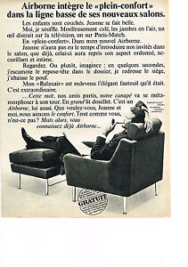PUBLICITE 1965 AIRBORNE fauteuil & pouf ETOILE