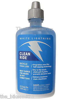 White Lightning Clean Ride 4oz Wax Chain Lube Squeeze Bottle Road Urban MTB