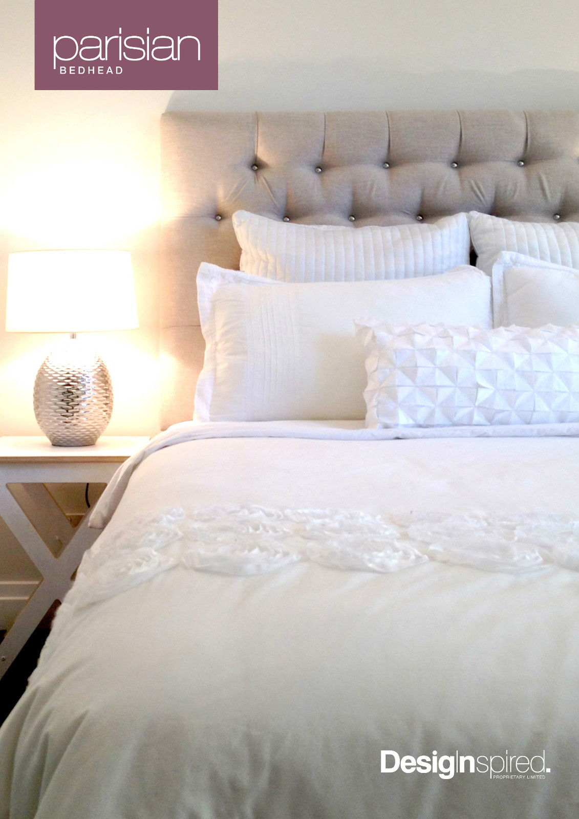 PARISIAN Upholstered Bedhead / Headboard for Queen Ensemble ALMOND eBay