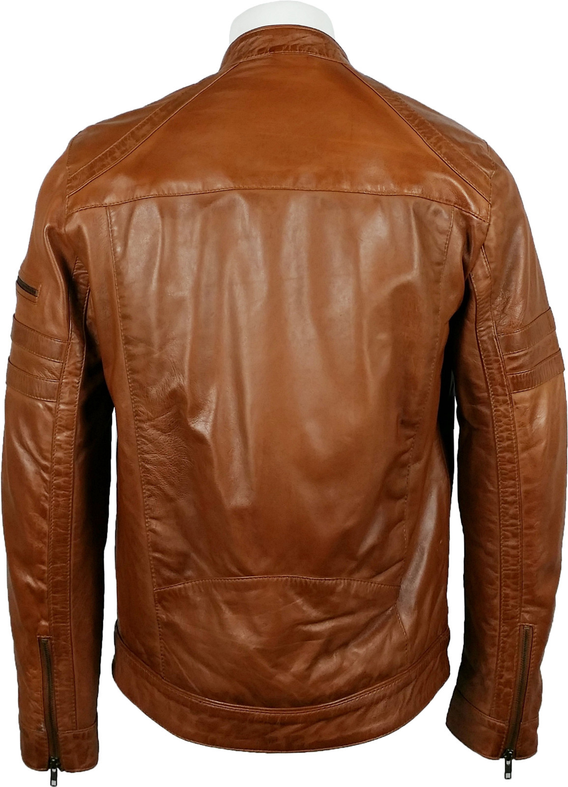 UNICORN LONDON UNICORN HERREN MODE JACKE - ECHTLEDER JACKE - GEWACHSTE BRAUN 2P