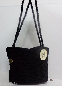 NEW-The-SAK-Black-CROCHET-Cambria-Weave-Shoulder-HANDBAG-Purse-DBL ...