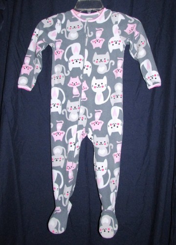 Toddler-Girls-Size-3T-CHILD-OF-MINE-Pink-Gray-Blanket-Sleeper-Footed-Pajamas