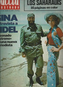 Gina Lollobrigida Avec Fidel Castro Revue Espagnole Gaceta ...