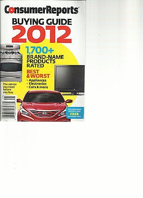 CONSUMER REPORTS BUYING GUIDE 2012, 1700 +BRAND-NAME PRODUCTS RATED BEST &