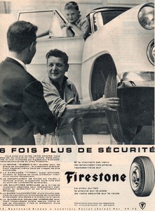 FIRESTONE PNEU RUBBER TYRES PUBLICITE PUB 1960 FRENCH AD