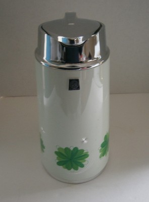 Old-fogeyish 1970s Tiger Vacuum Bottle Insulated Carafe Thermos Green Floral