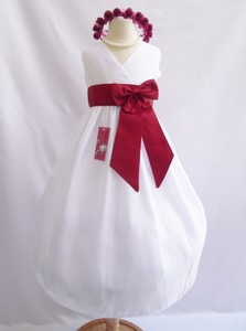 WHITE-APPLE-RED-PARTY-FLOWER-GIRL-DRESS-18MO-2T-2-3-4-5-6-7-8-9-10-11 ...