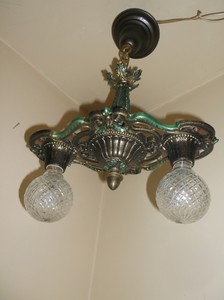 Fully iron Restored Art Deco  vintage Iron Vintage  Hanging chandelier Light Cast Chandelier cast