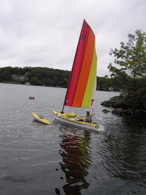 Triton Trimaran tandem sailing kayak (sailboat w/trailer)