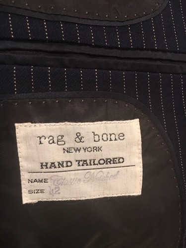 Pre-owned Rag & Bone Handmade Mens 42 Notched 100% Moon English Wool Sportcoat $895 In White