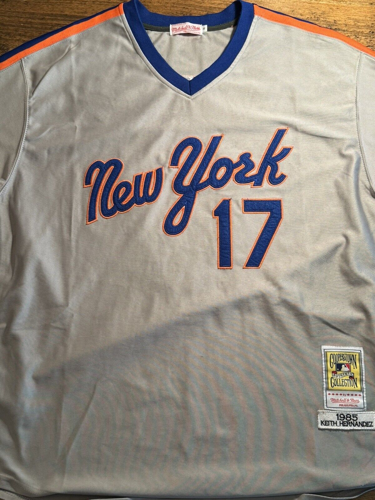 Vintage Keith Hernandez New York Mets Road 1985 Mitchell Ness Jersey 17
