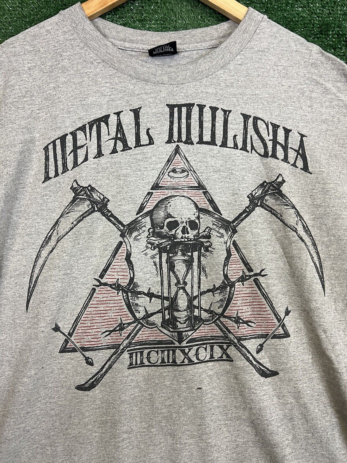VTG Metal Mulisha Skull T Shirt Men’s 2XL XXL Gray Reaper Bones Grunge Y2K