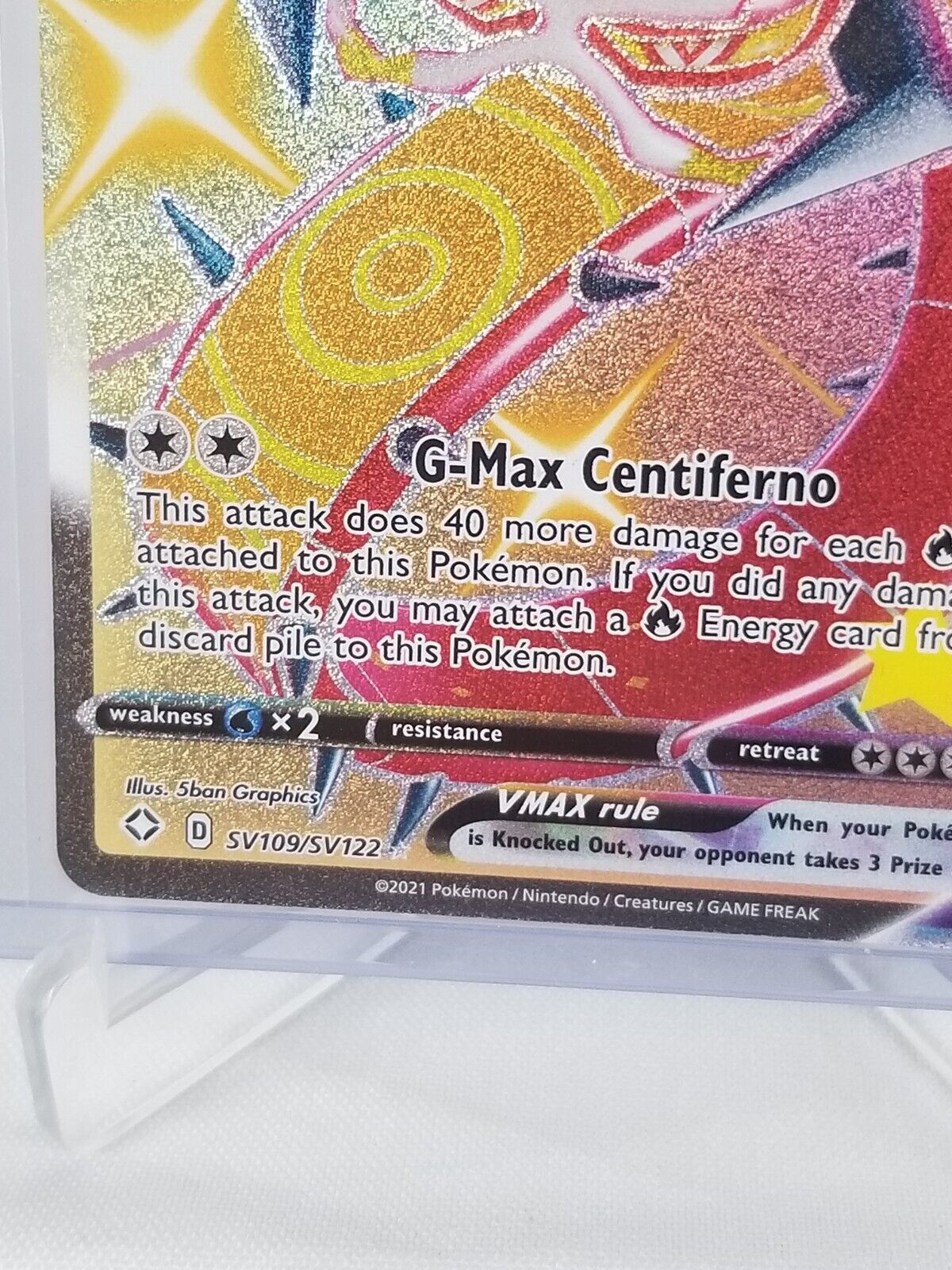 Centiskorch Vmax Foil Pokemon Card SV109/SV122