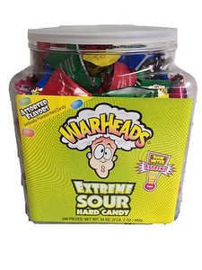 Warheads Extreme Sour Hard Candy! Sour Warheads Candy- Tub ...