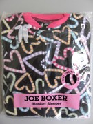 Joe Boxer Soft Baby Blanket Sleeper With Feet Candy Cane Heart Size 3T Brand New