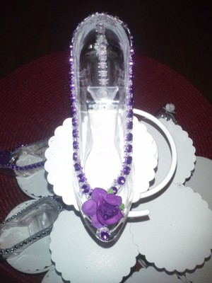 1- CAKE TOPPER NIB Cinderella Glass Slipper Plastic Princess Shoe 5 inch WEDDING