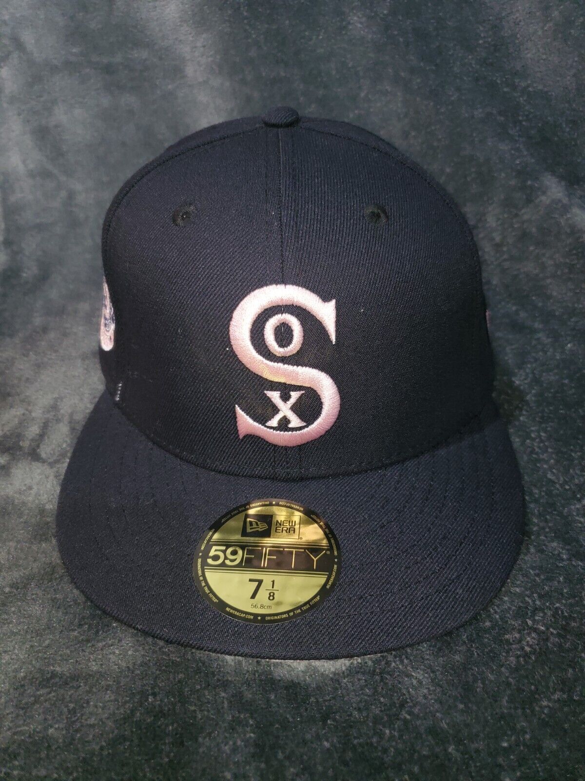 NEW ERA 59 FIFTY CHICAGO WHITE SOX 1917 WORLD SERIES PATCH BLUE FITTED HAT 7 1/8