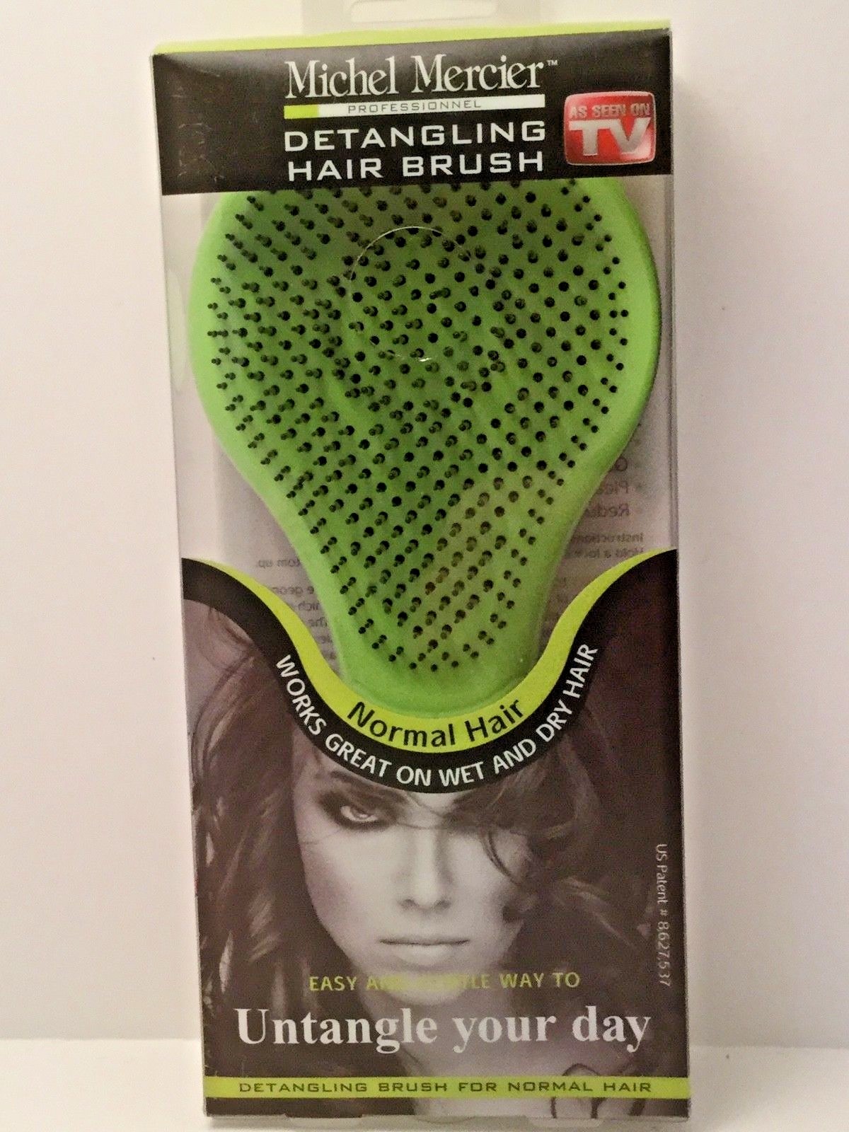 Michel Mercier Professional Detangling Hair Brush Green Wet Or
