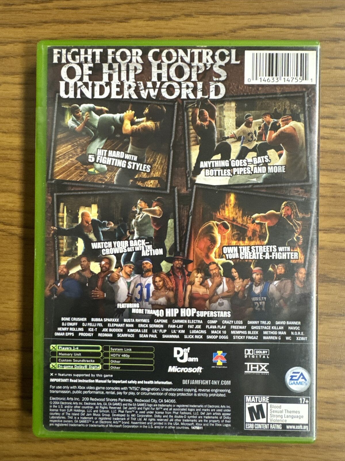 Def Jam Fight For NY (Microsoft Xbox, 2004) Complete CIB TESTED & WORKING Nice!