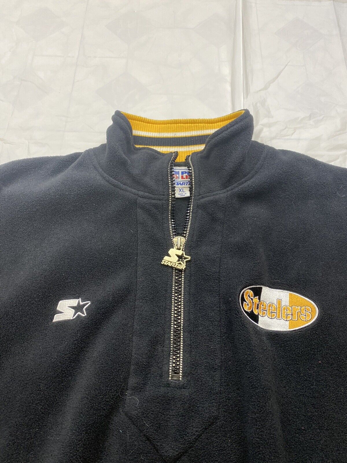 Vintage Starter NFL Pittsburgh Steelers Pullover Fleece Jacket Size XL