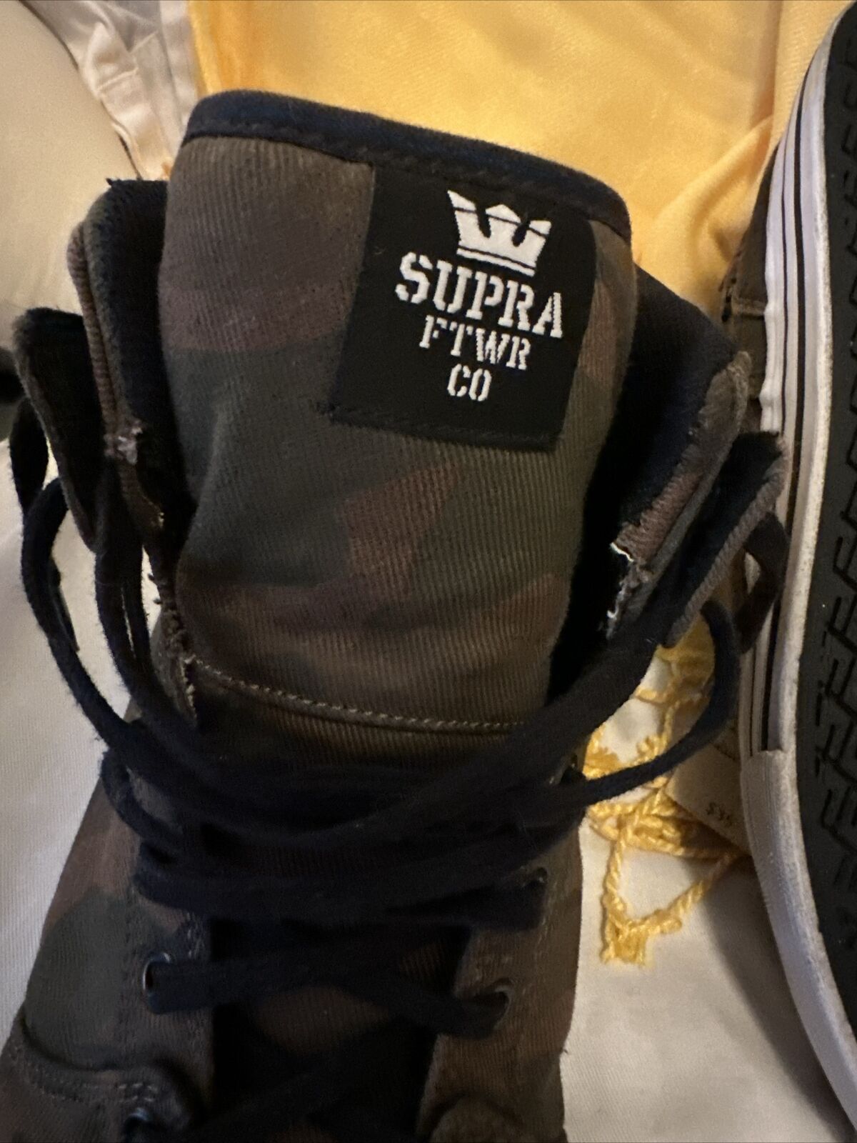 SUPRA Vaider Mens Camo Army Black Canvas High Top Sneaker Shoe Size 13 US