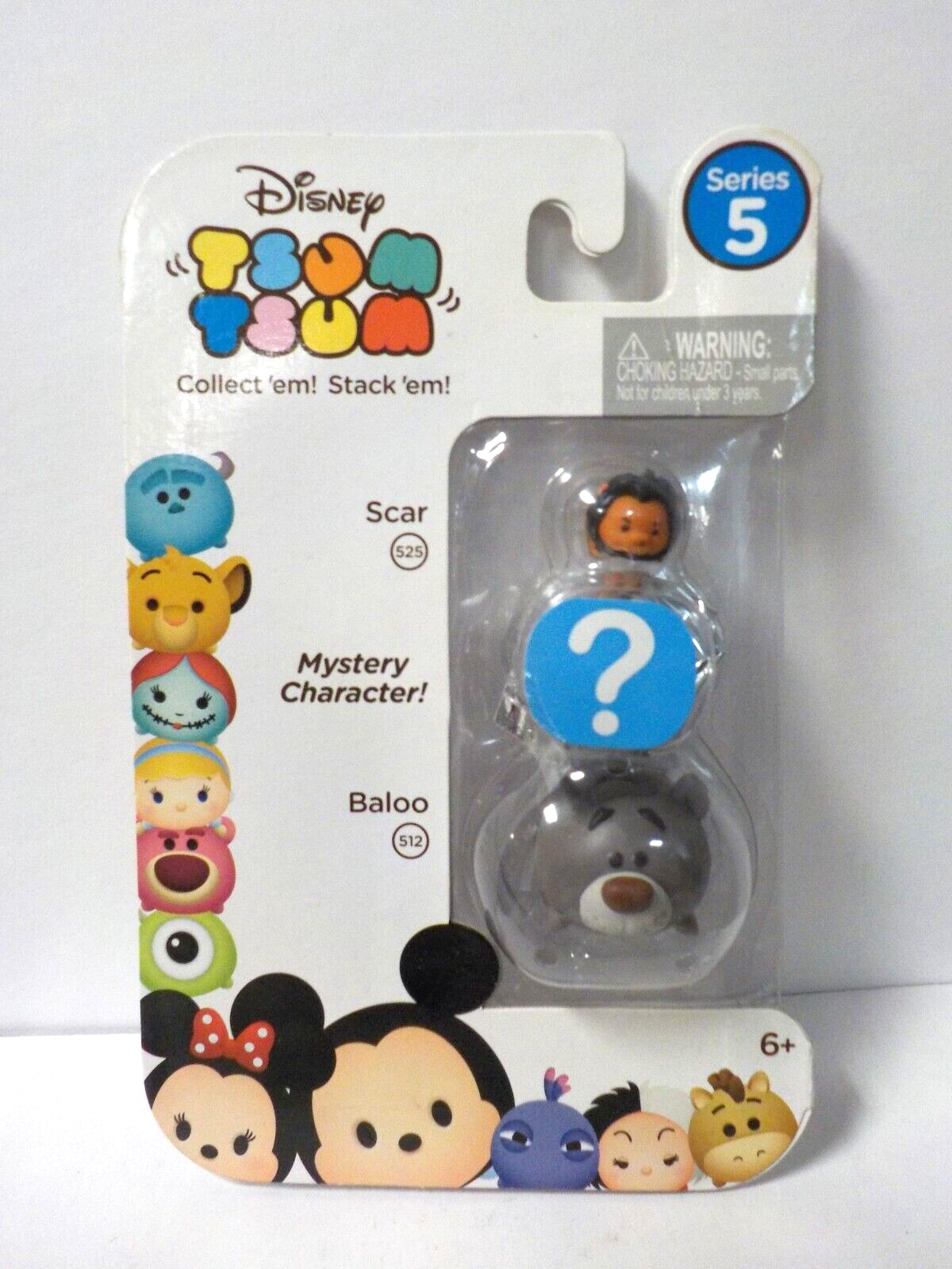 C1013 Disney Tsum Tsum Set "Scar, Mystery, Baloo (Series 5)" Stacking Toys (NEW)
