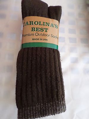 2 Pair Large Carolina Best Premium Outdoor Cotton Blend Boot Sock 10-13  (Best Mens Outdoor Boots)