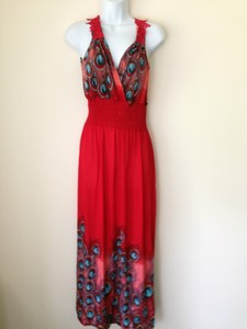 LADIES-WOMENS-ELASTICATED-FLORAL-PRINT-SUMMER-MAXI-DRESSES-SZ-UK-14-16