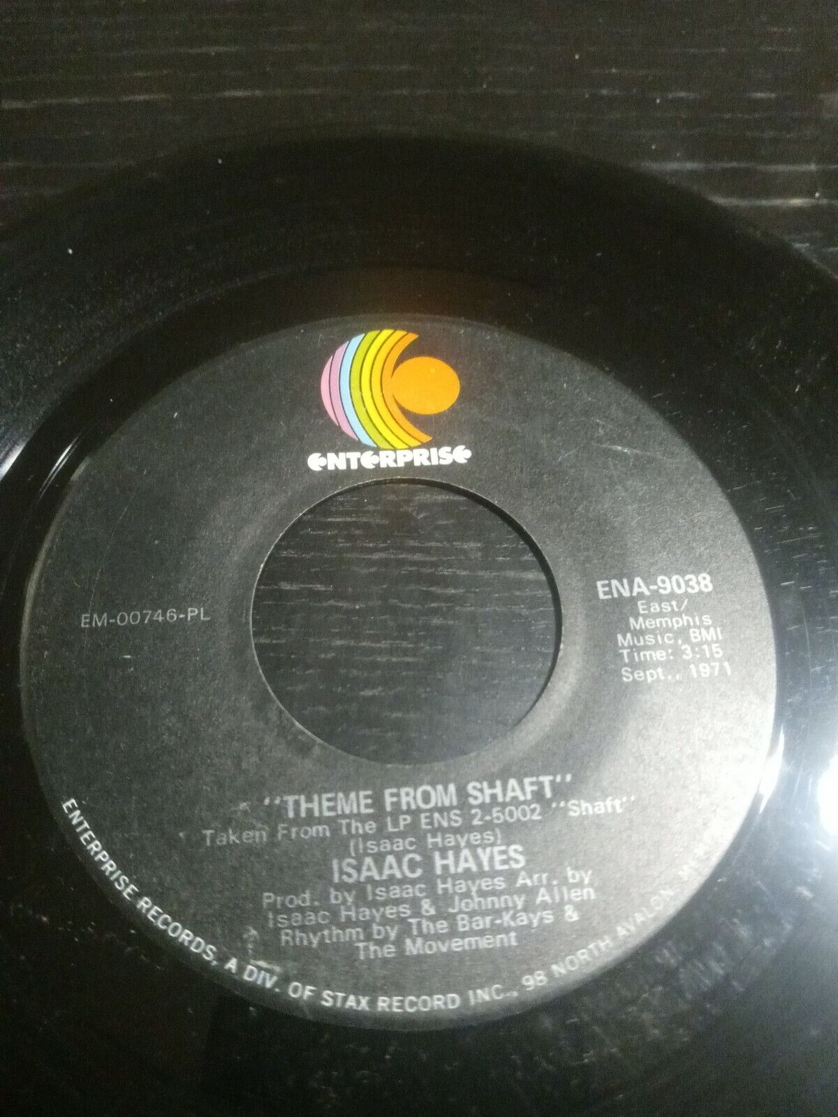 Isaac Hayes quot;Cafe Regio's/Theme From Shaftquot; - 7quot; - Northern Soul 45 Rpm (1971)