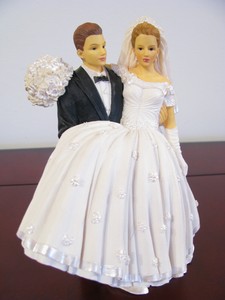 Bride and Groom Porcelain Figurine Over The 