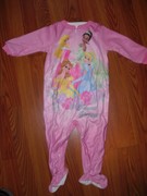 NWT DISNEY PRINCESS PINK BLANKET SLEEPER 18 mos BELLE CINDERELLA SLEEPING TIANA