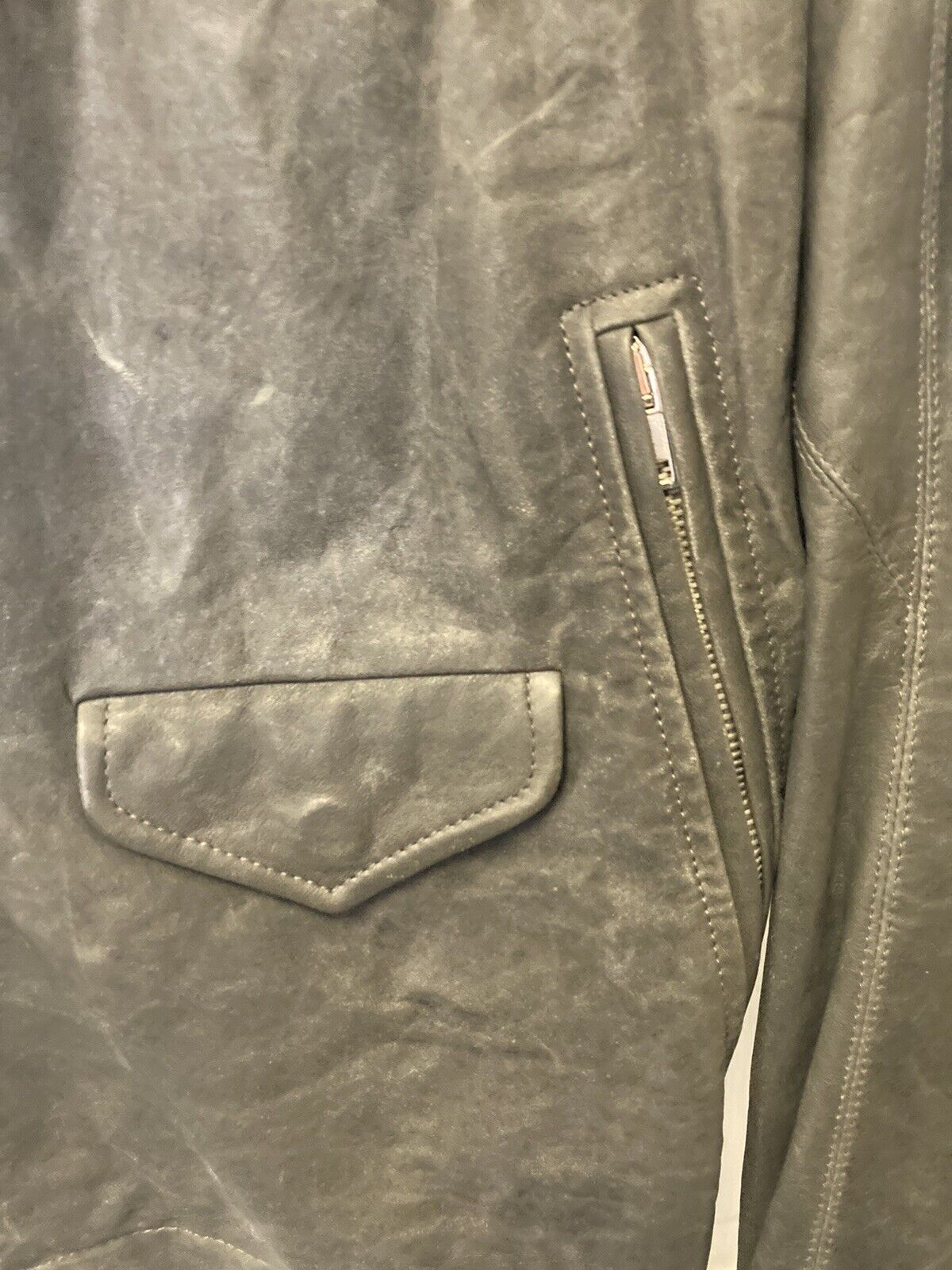 Rick Owens Lamb Leather Jacket Mens Dark Dust Size US 38