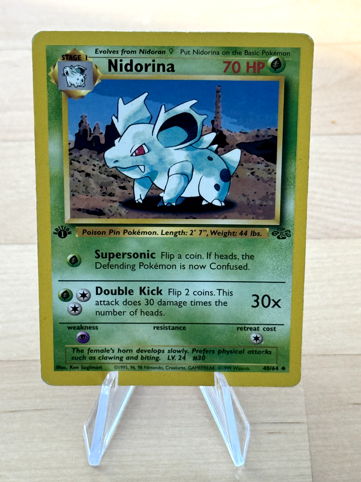 1999 Pokemon 1st Edition Jungle Set Nidorina 40/64 Vintage Wotc Card