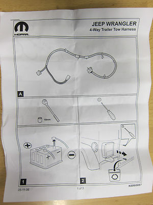 2007-2017 Jeep Wrangler JK 4-Way Trailer Tow Hitch Wiring Harness