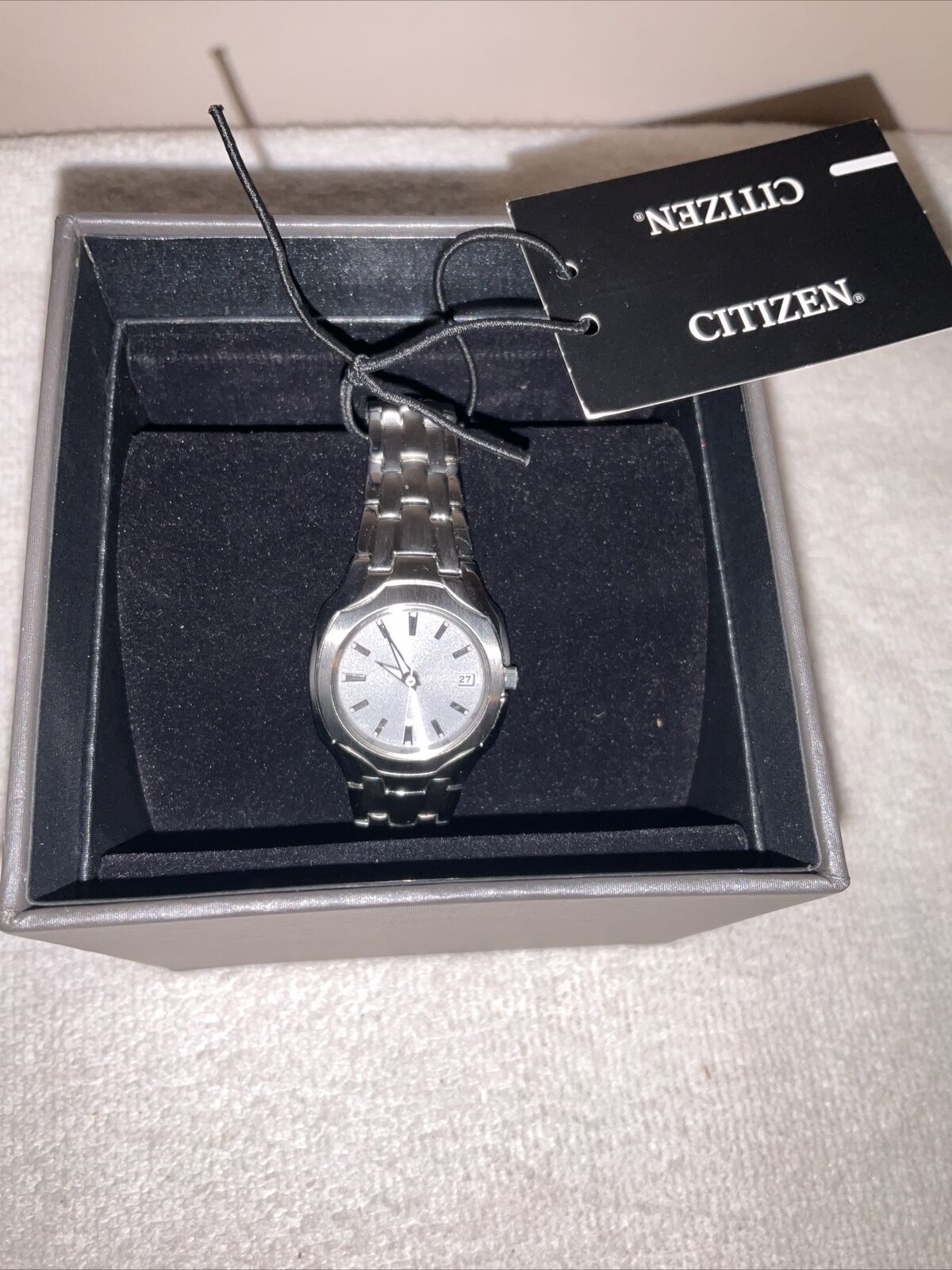 Citizen Watch EW1250-54A?Eco Drive?Silver?Dial Date?NEW?MRSP$275