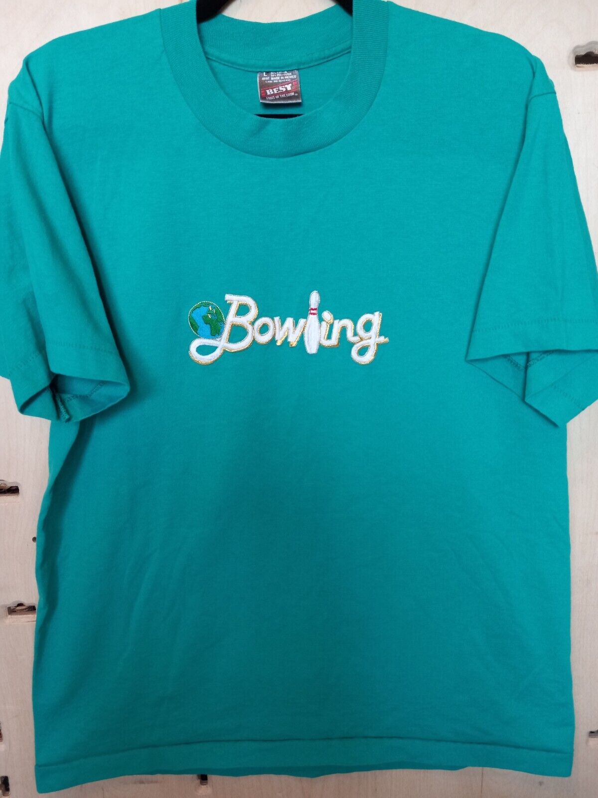 Vintage 90s Bowling Fruit of the Loom Single Stitch Shirt size L