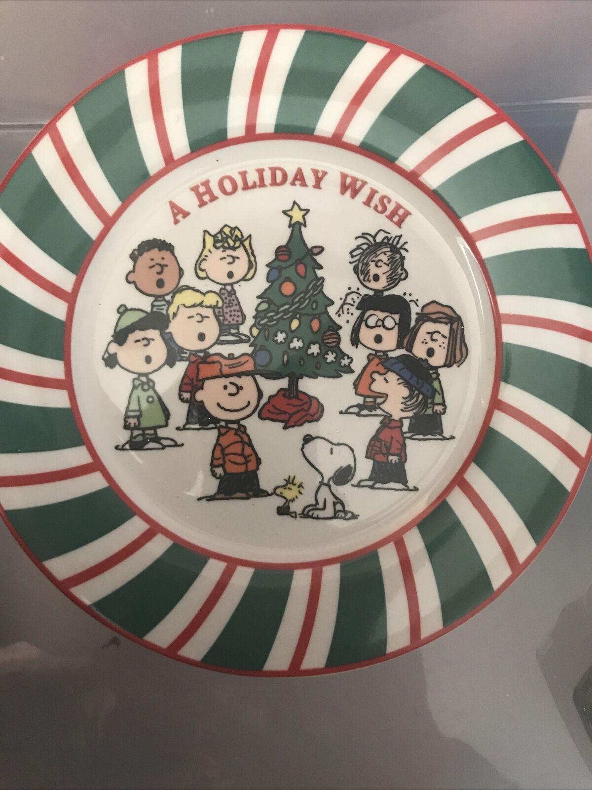 Snoopy Peanuts A Holiday Wish Christmas Holiday Plate 7”