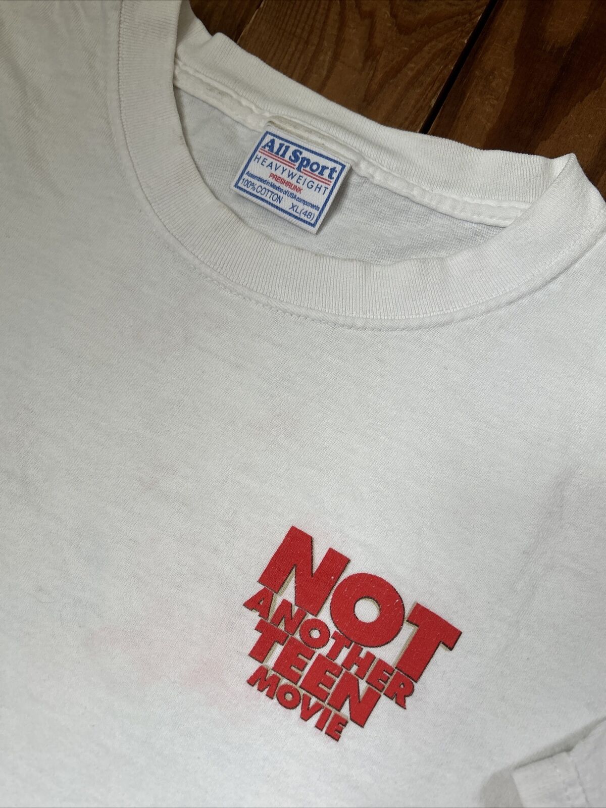 Vintage 2001 Not Another Teen Movie White Promo T-Shirt Size XL