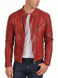 Mens Red Leather Jacket | eBay