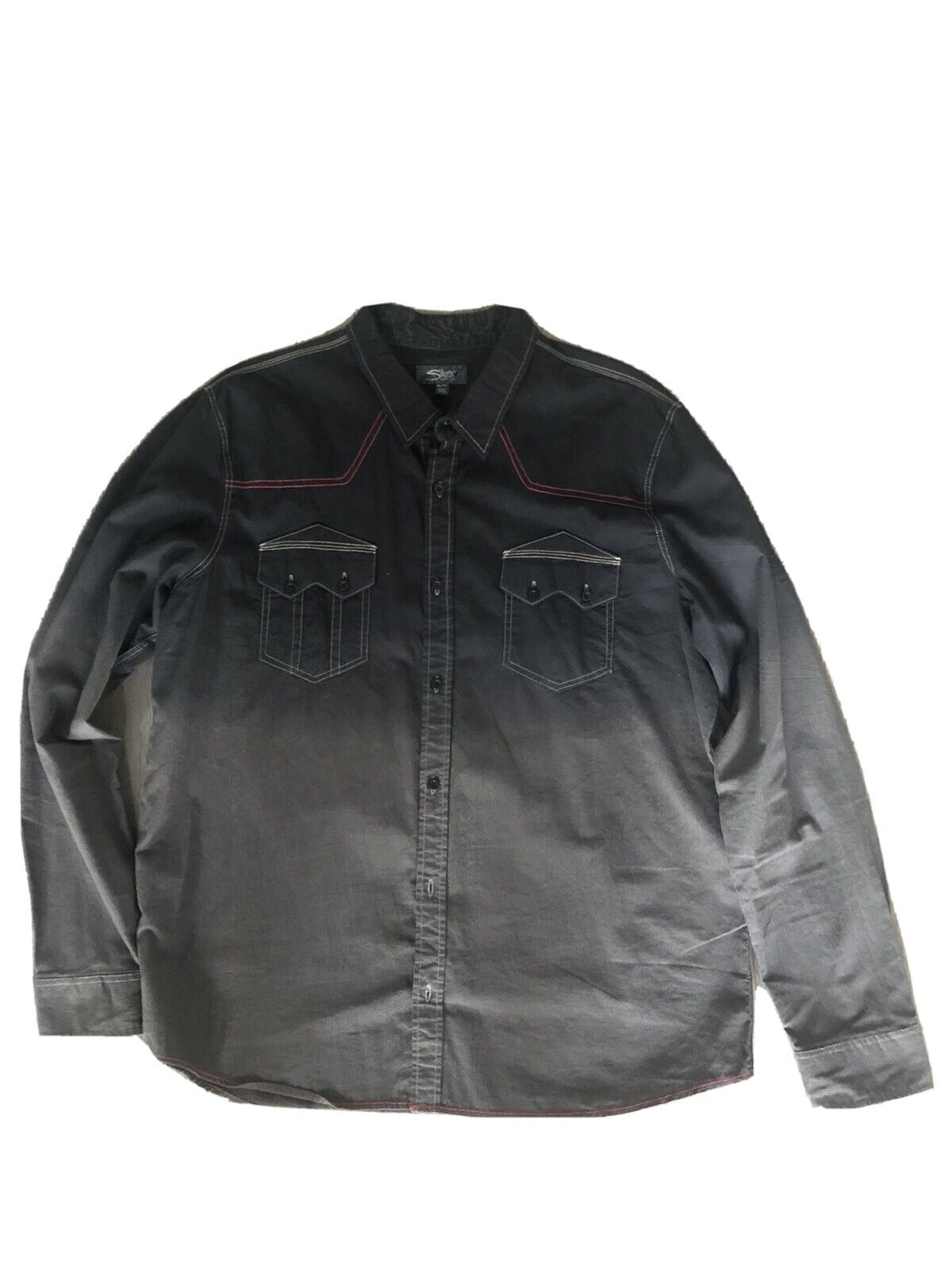 Vintage Black Button Down Dress/Casual Shirt by Silver Jeans- XL