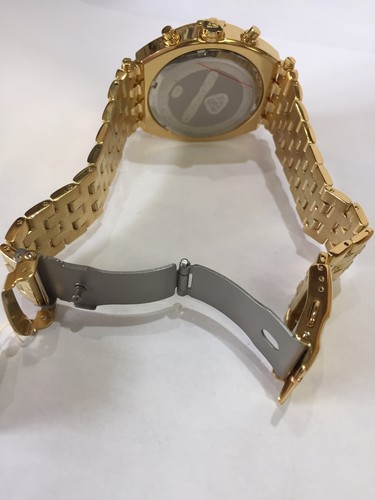 Pre-owned Aqua Master Men  Jojo Jojino Joe Rodeo Yellow Metal Band 48mm Diamond Watch W351
