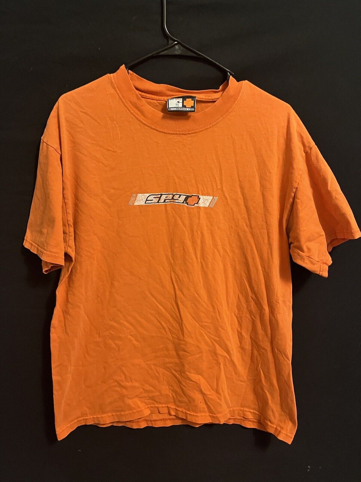 Vintage SPY Optic Logo Sunglasses Promo T Shirt Size Large Orange Y2K Skate