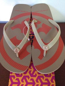 ... BURCH-Rubber-Flip-Flops-Tory-Logo-Size-7-Italian-Khaki-Emory-Sold-Out