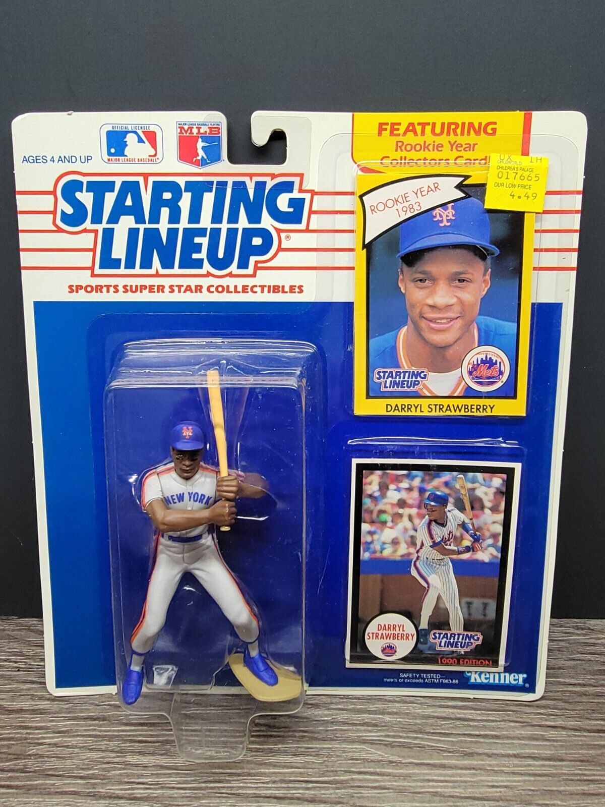 NY Mets Starting Lineup Darryl Strawberry Rookie Year Card & Figure 1990 Edition