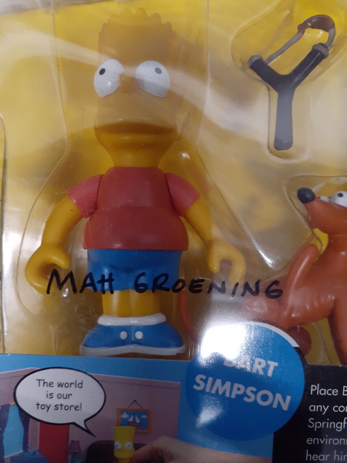 The Simpsons  Bart Simpson Figure Series 1 Playmates Signed   MATT GROENING COA