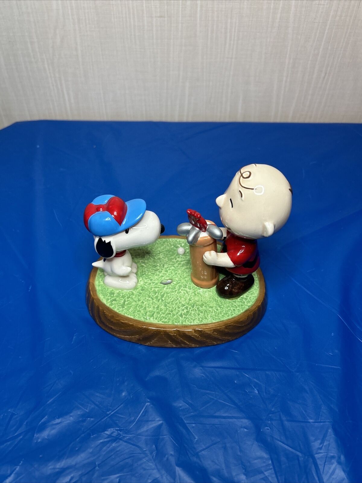 Vintage Peanuts Snoopy & Charlie Brown Golf Ceramic Figurine