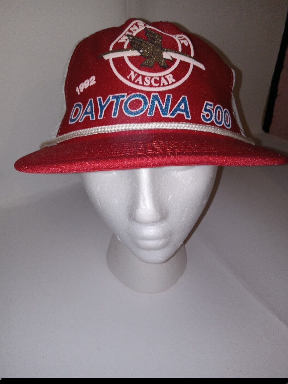 Vintage 1992 Daytona 500 Winston Cup Nascar Mesh Trucker Snapback Hat Cap US NOS